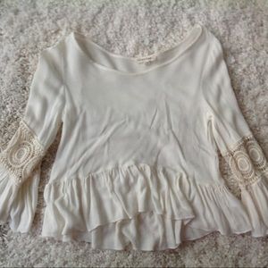 Cropped flowy boho shirt